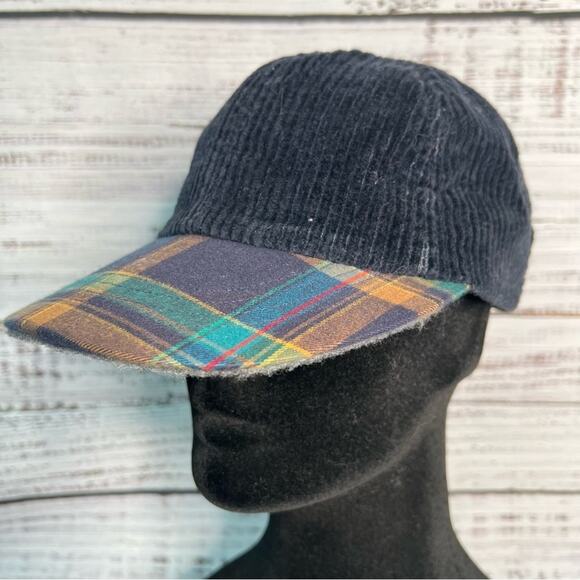 American Vintage Other - Vintage Made in USA Corduroy Hat Plaid Bill Lake of the Isles Small/Medium